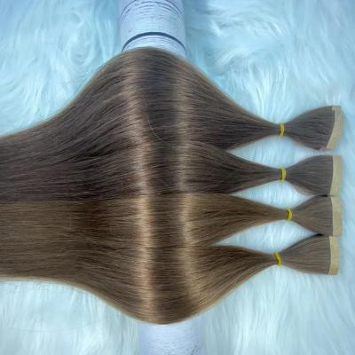 China European Belle Hair 100% Remy Cuticle Human Hair Silky Straight Double Drawn Tape Hair In Extension for sale