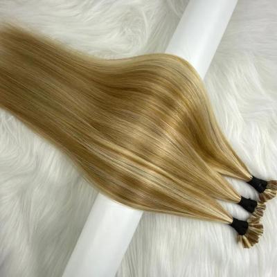 China Belle Hair Double Drawn U-tip Hair Extension Silky Straight Remy Aligned Keratin U Cuticle Straight I Tip Hair Extensions for sale