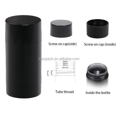 China OEM ODM 75ml 2.5oz Cosmetic Shiny Black Deodorant Stick Packaging Twist Stick Bottle for sale