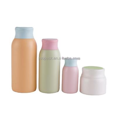 China Tapón de tornillo redondo HDPE recipiente de loción para bebés 50ml hermosa botella de impresión en pantalla PE Matt tapón de tornillo de plástico 50ml PUMP Sprayer cuidado personal en venta