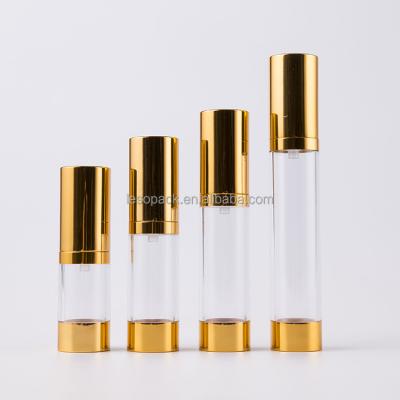 China Nova bomba 1.5Floz sem ar plástico duro transparente AS promoção 50ml cosmético garrafa sem ar à venda