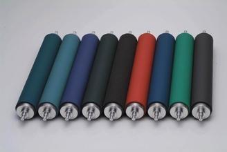 China Colorful Food Grade Industrial Rubber Coated Rollers For Laminating Machine for sale