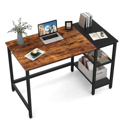 China Home Office Small (Size) Adjustable Desk Study Writing Computer Table with Storage Shelves Modern Simple Physical Channels Table with Metal L for sale