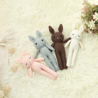 China Funny Natural Baby Soft Amigurumi Crochet Animal Toys 100% Handmade Knitted Bunnies for sale