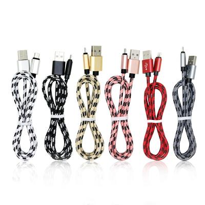 China Fast Charging Speed ​​Nylon Braided Type C Fast Charging Usb Cable, 1m/2m/3m Mobile Phone Charger Micro Data Cable Wholesale For Iphone X For S10 for sale