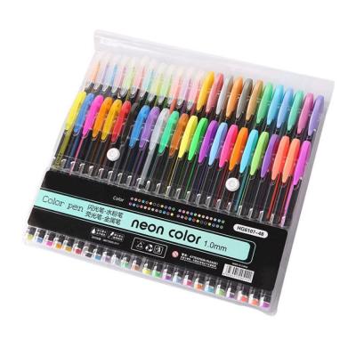 China The Drawing Of 48 Glitter Gel Pens Set For School Office Adult Coloring Book Inscribed Art Markers Doodling Drawing for sale