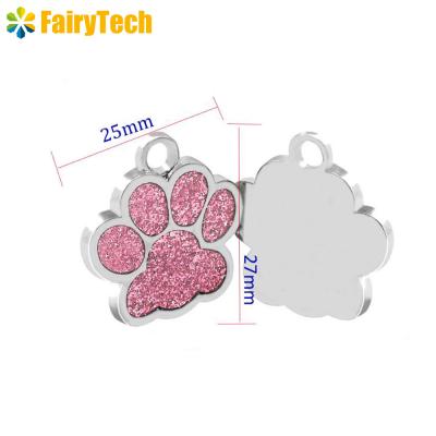 China Personalized Laser Engraving Glitter Paw Pet ID Tag Custom Personalized for Dog and Cat Paw Print Tag for sale