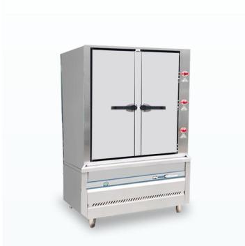 China Commercial Steamer Seafood Cooked Cabinet Gas Food Steamers Stainless Steel Soup Rice Steamer Cabinet Industrial Gas 2 Door Steamer for sale