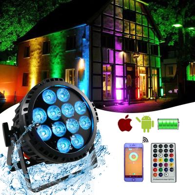 China Theme Park Grace Wireless WIFI Dmx Par 12*18w Ip65 Led Battery Powered Led Stage Light for sale