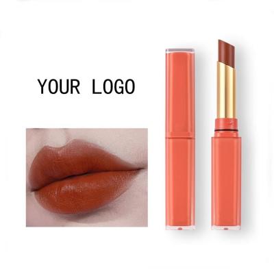 China Waterproof 2021 Vegan High Quality Cruelty Free Cosmetics Lipstick Moisturizing Water Private Label Gloss Slim Lipstick for sale