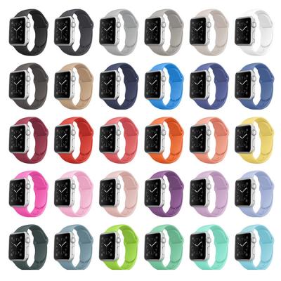 China 2021 Hot Selling Water Resistant Rubber Silicone Smart Watch Band For Apple Watch Iwatch Strap for sale