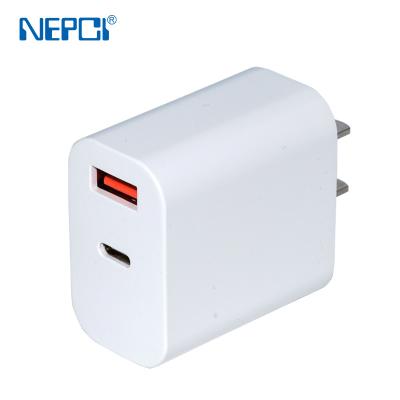 China NEPCI Versatile Universal Portable Mobile Phone Charger XJY-LXC-100-A/C Dual Ports Travel USB Wall Mobile Charger 20W for sale