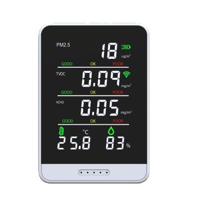 China Hot Selling Durable Wall Hanging Digital PM2.5 Indoor Digital Air Quality Monitor, Air Pollution Sensor TVOC/HCHO/temperature/humidity Detector for sale