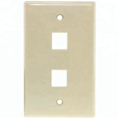 China ABS 2 Ports Keystone Jack USA Low Voltage Wall Plate for sale