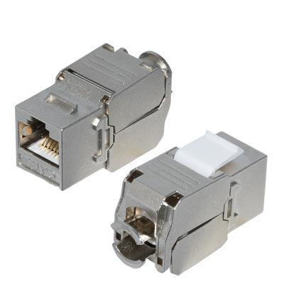 China Network Keystone Jack , RJ45 Jack Silver Plating XJY-NE-777 Telecommunication Manufacturer STP CAT7 Shielded Type Connectors for sale