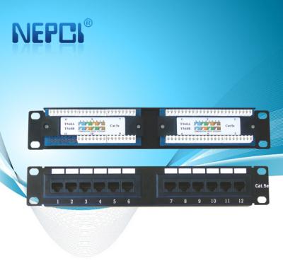 China 12 Port RJ11 6P4C UTP Cat5e Cat6 Cat6A Wall Mount Wiring Patch Panel for sale