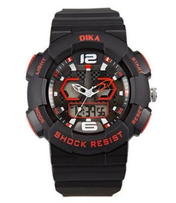 China Popular durable mens digital wrist watches In Black And Red Color for sale