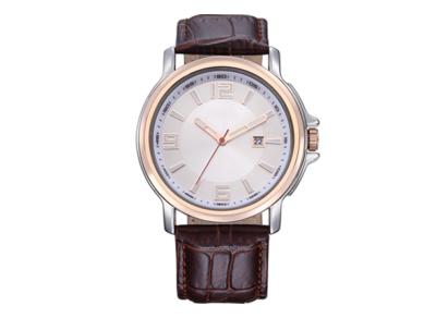 China Alloy wrist watch analog digital With Genuine Leather Strap , 3ATM Water Resistant for sale