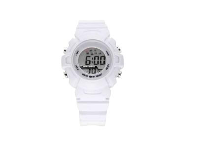 China Vogue Custom White Girl Digital Sport Wrist Watches PU Gift Wristwatch for sale