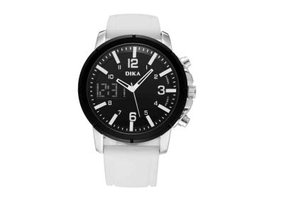 China White Dual Display Quartz Digital Watch For Men , Gents Wrist Watch for sale