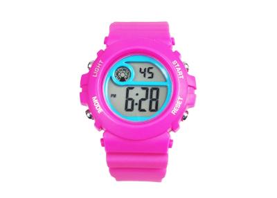 China Eco - friendly Pink Silicon Digital Watch For Children / Kids With Custom Logo for sale