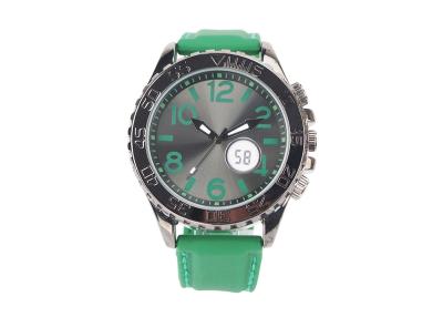 China Smart Sport Mens Large Face Wrist Watches Japan Movt With Battery Green Color for sale