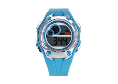 China Cute Blue Stainless Steel Case Back  LCD Digital Watches For Women With PC Strap for sale