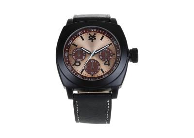 China Luxurious Dial Genuine Leather Band Analog Quartz Watch 30 M Water Resistance for sale