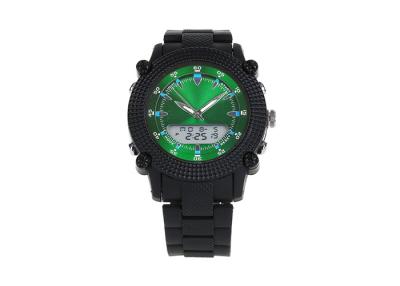 China Reloj dual del cuarzo de la exhibición del dial verde impermeable de 3 atmósferas con Japón Movt y batería en venta