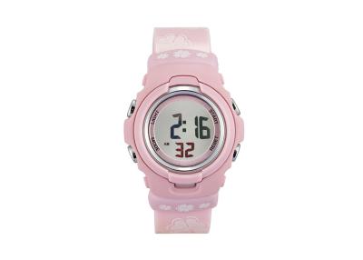 China Personalized Pink Strap Four Leaf Clover LCD Digital Wrist Watch Ladies / Women for sale