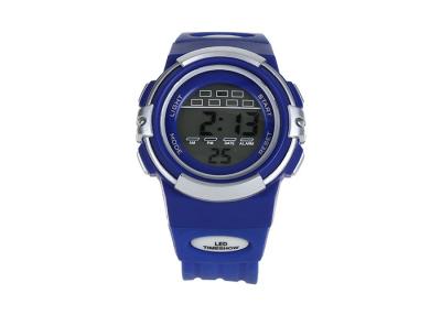 China OEM Blue Sport LED Digital Sport Watches With Stainless Steel Case Back for sale