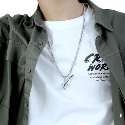 China 2022 New Hip Hop Guitar Pendant Street Classic Men's Titanium Steel Necklace for sale