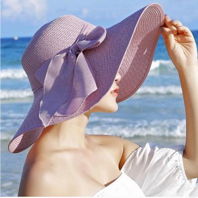 China Fashionable big-brimmed character summer Korean style straw hats, foldable beach hats and sun hats for ladies. for sale