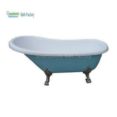 China GreenGoods Bath Factory Free Custom Size Plastic Blue Clawfoot Bathtubs for sale