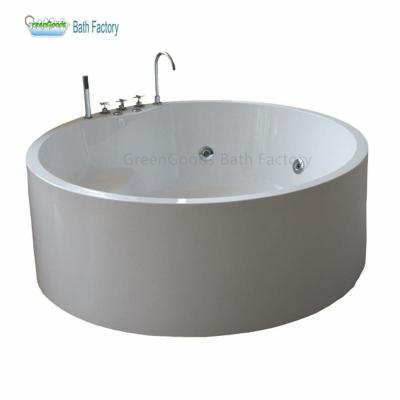 China GreenGoods Embedded Hydraulic Massage Tub 150cm Round Bathtub With Seat for sale