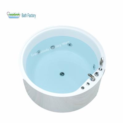 China Single Skirt CE Customized Spain Latest Hotel Round Spa Double Hydromassage Hot Tub Modern Indoor Large Size Acrylic Whirlpool Bathtubs for sale