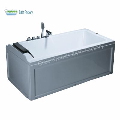 China Double Side Skirted Whirlpool Acrylic Bathtub (Straight Skirt) With Massage Air Switch And Bath Pillow for sale