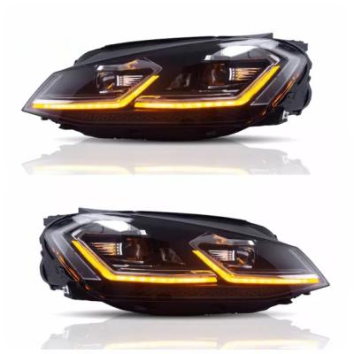 China UV curing coating and fog light treatment hot selling modified headlights for VW Golf g7.5 GTI mk7.5 modified headlights upgraded to golf Mk7 golf 7 VII and mk7.5 for sale