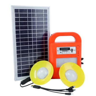 China 10W AM Radio And Mp3 Home Work Solar Home System With Usb 5V Phone Charging Socket Hole for sale