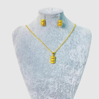 China FASHIONABLE Exquisite bamboo ladies jewelry 24K gold plated jewelry wedding jewelry set classic gift zinc alloy necklace for sale