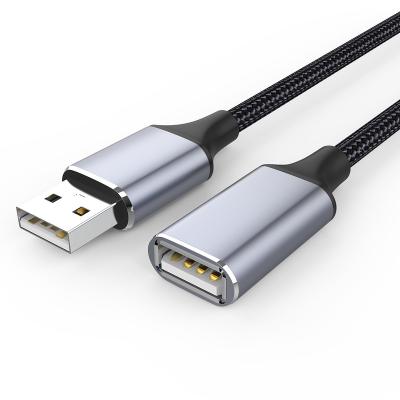 China Hot Selling Factory 3ft/6ft/10ft USB 2.0 Type A Male To Type To A Female USB2.0 Extension Cable Nylon Braided Data Cable Extender for sale