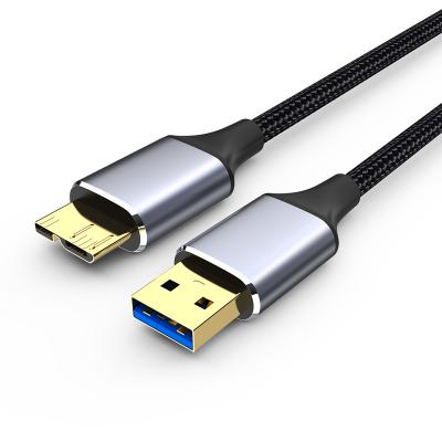 China Mobile Phone Factory Supply 3ft/6ft/10ft Stable Transfer USB3.0 Male To Micro B Male 5Gbps Nylon Braided Data Cable For Laptop MacBook for sale