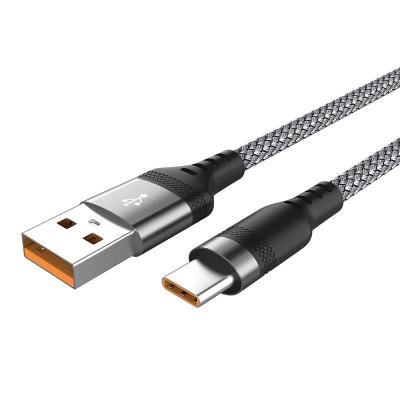 China Mobile phone usb c cable factory 1.5ft/3ft/6ft/10ft nylon and net 5A double 66W 6A data cable braided fast charging usb to type c cable for sale