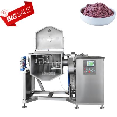 China Horizontal Industrial Vegetable Processing Plant Steam Heating Automatic Vacuum Cooking Kettle Blender Machine For Concentrating In Jams for sale