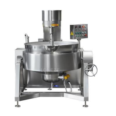 China Vegetable Processing Plant Commercial Chili Caramel Tomato Tomato Potato Sauce Dough Stainless Steel Electric Heating Cooking Pot with Mixer for sale