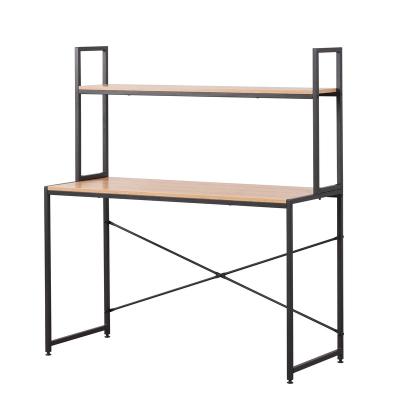 China Wholesale Cheap Modern Metal Leg Personal Computer Gaming Wooden Top Desks With Storage Shelf for sale