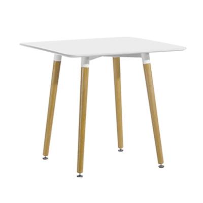 China Fashion Modern Simple Wholesale MDF Wooden Dining Tables, Square Conference Table, Restaurant Table With Wooden Legs for sale