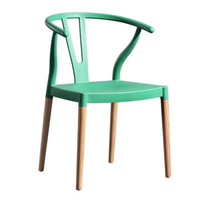 China New Design Removable Cover Beech Wood Legs Restaurant Plastic Dining Chair Lounge Chair for sale