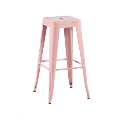 China Modern High Quality Modern Colorful Stacking Sneak Metal High Frame Foot Bar Stool Home Chair Dining Chair for sale