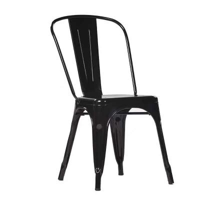 China Stackable Cheap Restaurant Dining Chair Cafe Chair Stackable Metal Garden Chair for sale